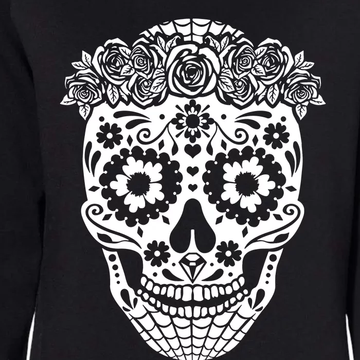 Floral Day Of The Dead Skull Sugar Skull Halloween Womens California Wash Sweatshirt