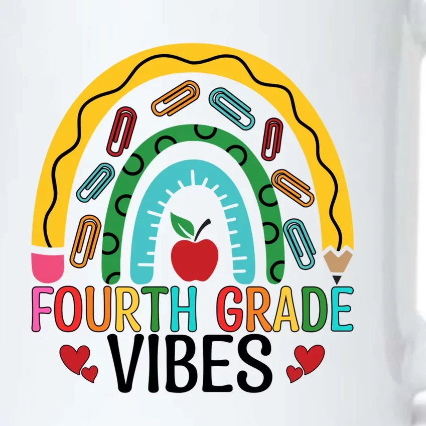 First Day Of 4Th Grade Team Fourth Grade Vibes Rainbow Gift Black Color Changing Mug