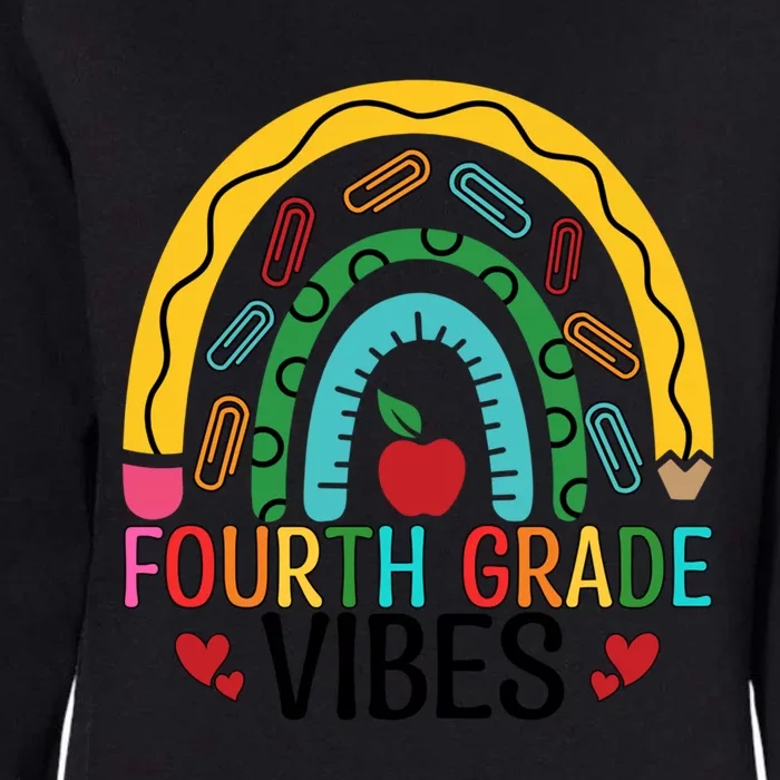 First Day Of 4Th Grade Team Fourth Grade Vibes Rainbow Gift Womens California Wash Sweatshirt