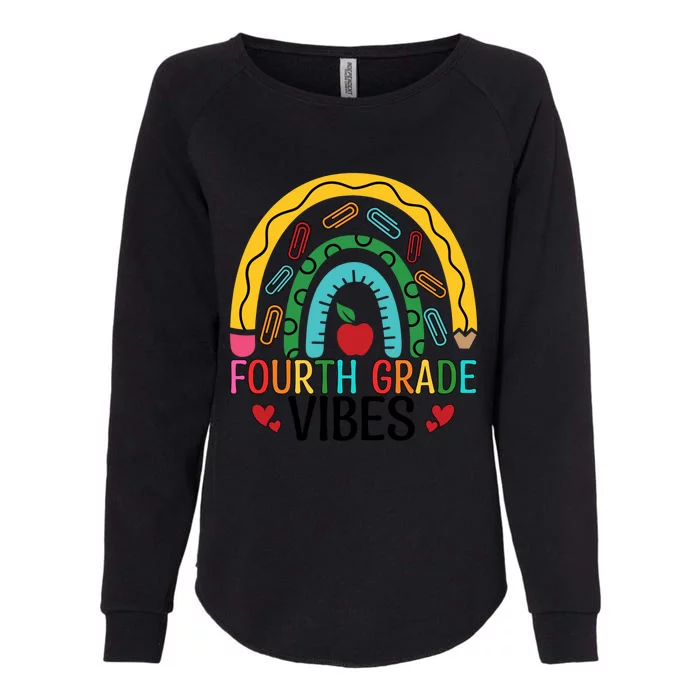 First Day Of 4Th Grade Team Fourth Grade Vibes Rainbow Gift Womens California Wash Sweatshirt