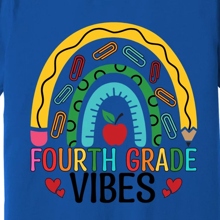 First Day Of 4Th Grade Team Fourth Grade Vibes Rainbow Gift Premium T-Shirt