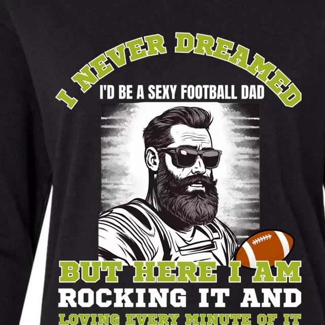 Football Dad Of American Football Player Son For Fathers Day Gift Womens Cotton Relaxed Long Sleeve T-Shirt