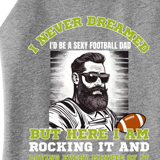 Football Dad Of American Football Player Son For Fathers Day Gift Women’s Perfect Tri Rocker Tank