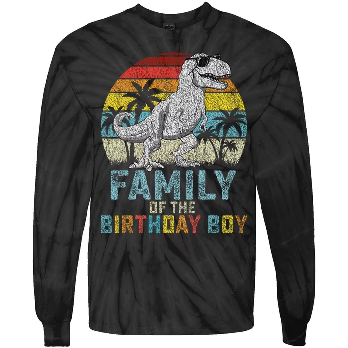 Family Dinosaur Of The Birthday Matching Family Tie-Dye Long Sleeve Shirt