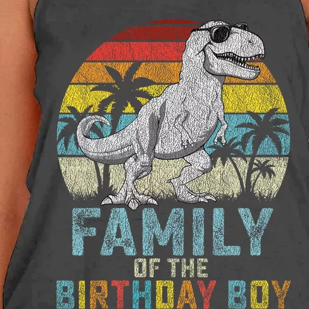 Family Dinosaur Of The Birthday Matching Family Women's Knotted Racerback Tank