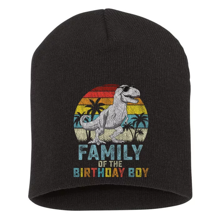 Family Dinosaur Of The Birthday Matching Family Short Acrylic Beanie