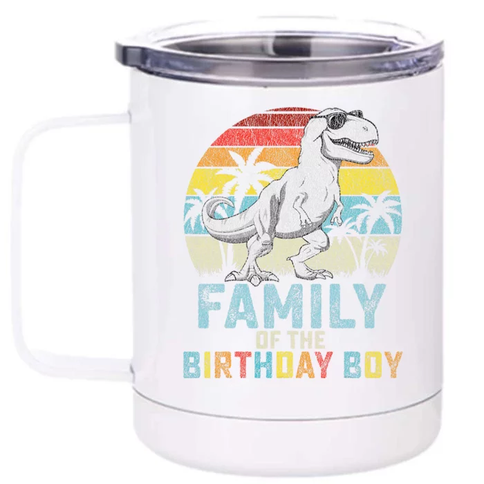 Family Dinosaur Of The Birthday Matching Family Front & Back 12oz Stainless Steel Tumbler Cup