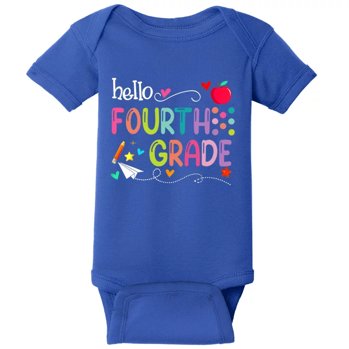 First Day Of Fourth Grade Teacher Welcome Back To School Cool Gift Baby Bodysuit