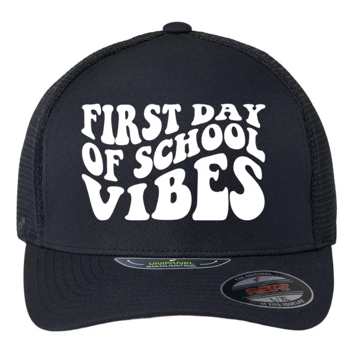 First Day Of School Vibes Retro Flexfit Unipanel Trucker Cap