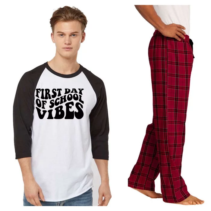 First Day Of School Vibes Retro Raglan Sleeve Pajama Set