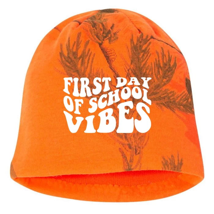 First Day Of School Vibes Retro Kati - Camo Knit Beanie