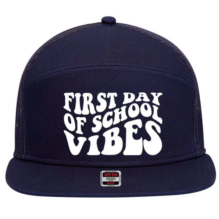 First Day Of School Vibes Retro 7 Panel Mesh Trucker Snapback Hat