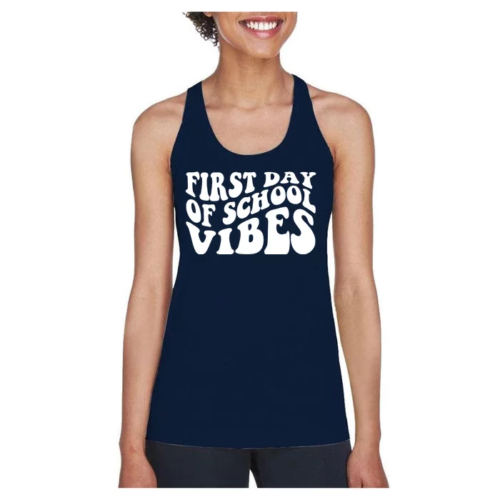 First Day Of School Vibes Retro Women's Racerback Tank