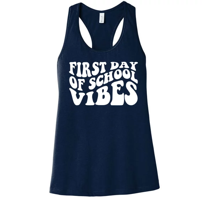 First Day Of School Vibes Retro Women's Racerback Tank