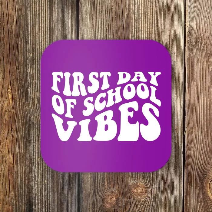 First Day Of School Vibes Retro Coaster