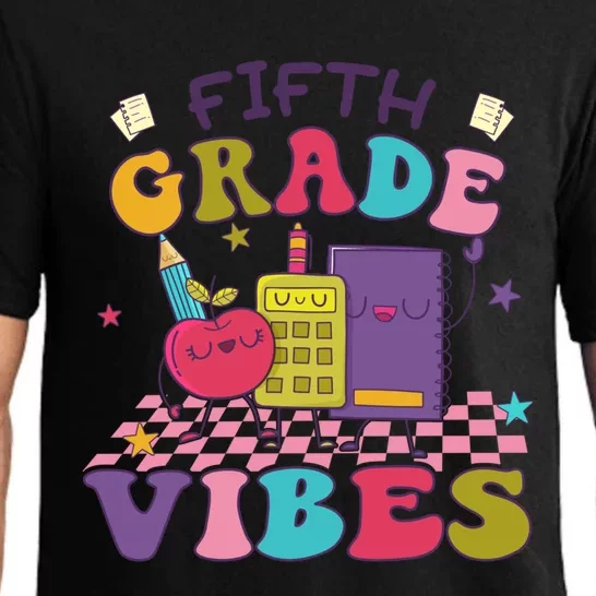 First Day Of School Fifth Grade Vibes Back To School Cool Gift Pajama Set