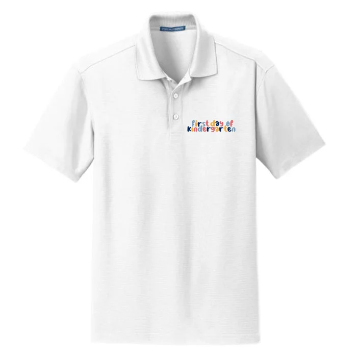 First Day Of Kindergarten Colorful Cute Dry Zone Grid Performance Polo