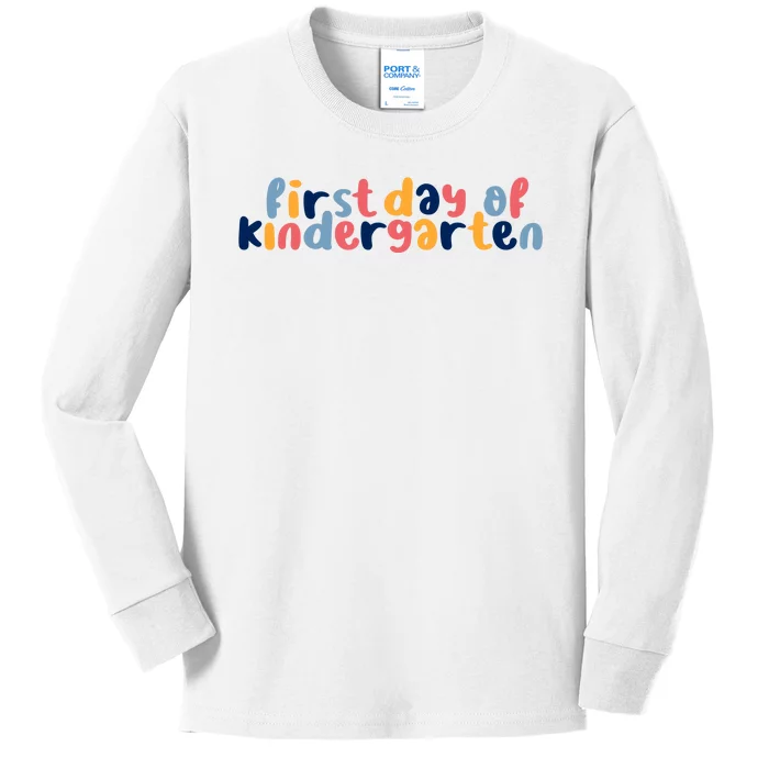 First Day Of Kindergarten Colorful Cute Kids Long Sleeve Shirt