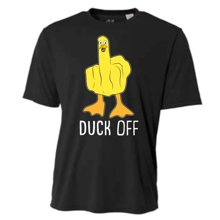 Funny Duck Off Middle Finger Cooling Performance Crew T-Shirt