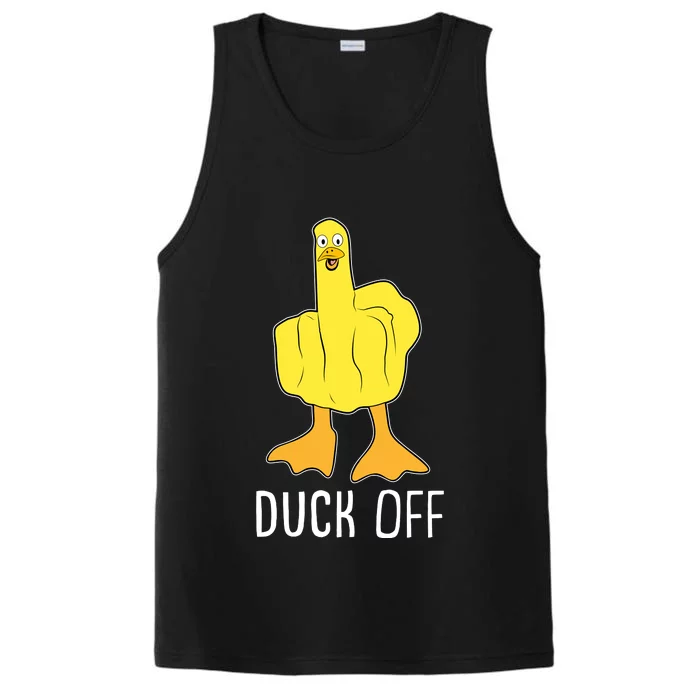 Funny Duck Off Middle Finger Performance Tank