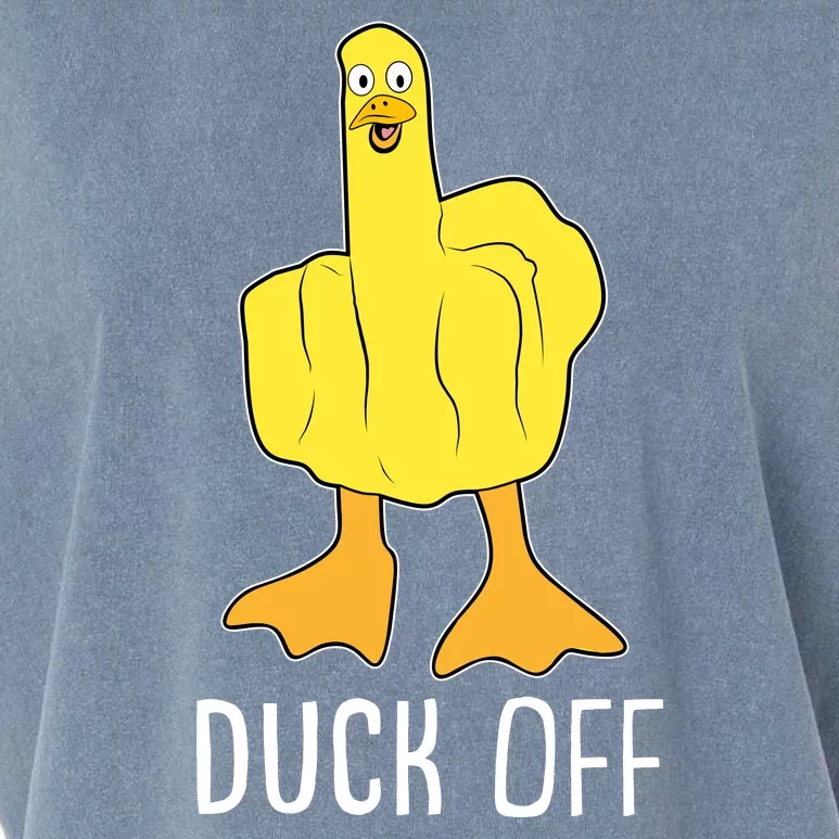 Funny Duck Off Middle Finger Garment-Dyed Women's Muscle Tee