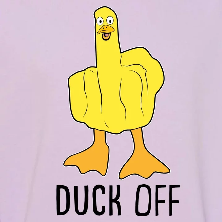 Funny Duck Off Middle Finger Garment-Dyed Sweatshirt