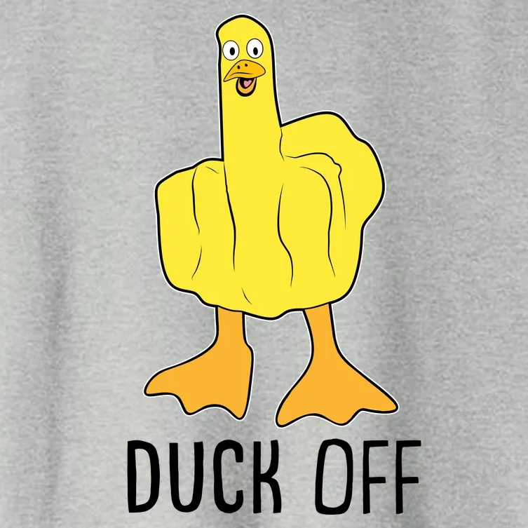 Funny Duck Off Middle Finger Women's Crop Top Tee