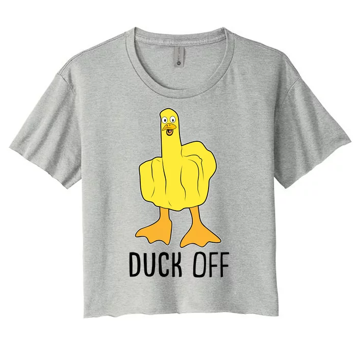 Funny Duck Off Middle Finger Women's Crop Top Tee