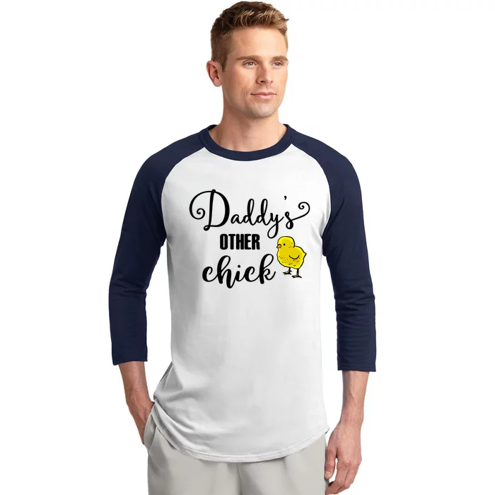 Funny Daddy's Other Chick Dads Other Chick Chicken Design Cute Gift Baseball Sleeve Shirt