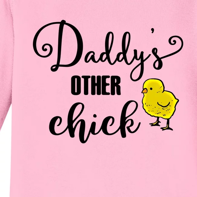 Funny Daddy's Other Chick Dads Other Chick Chicken Design Cute Gift Baby Long Sleeve Bodysuit