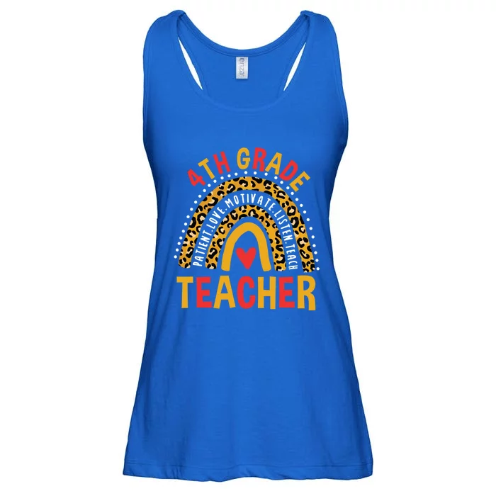 First Day Of School Leopard 4Th Grade Teacher Meaningful Gift Ladies Essential Flowy Tank