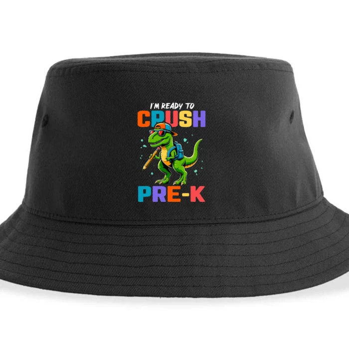 First Day Of Prek Dinosaur Sustainable Bucket Hat