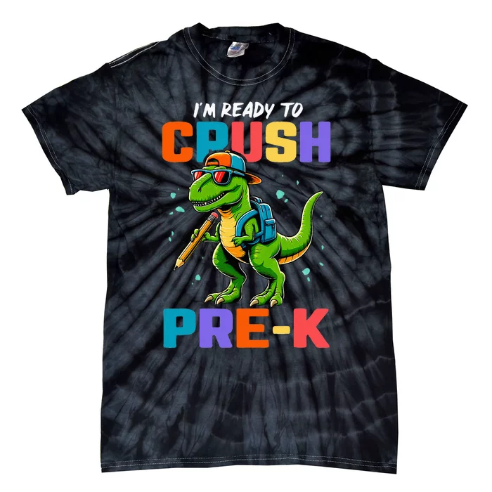 First Day Of Prek Dinosaur Tie-Dye T-Shirt