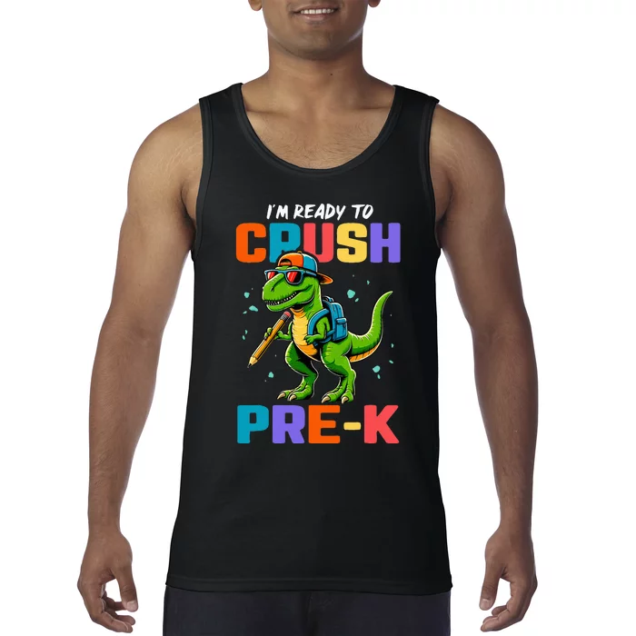 First Day Of Prek Dinosaur Tank Top