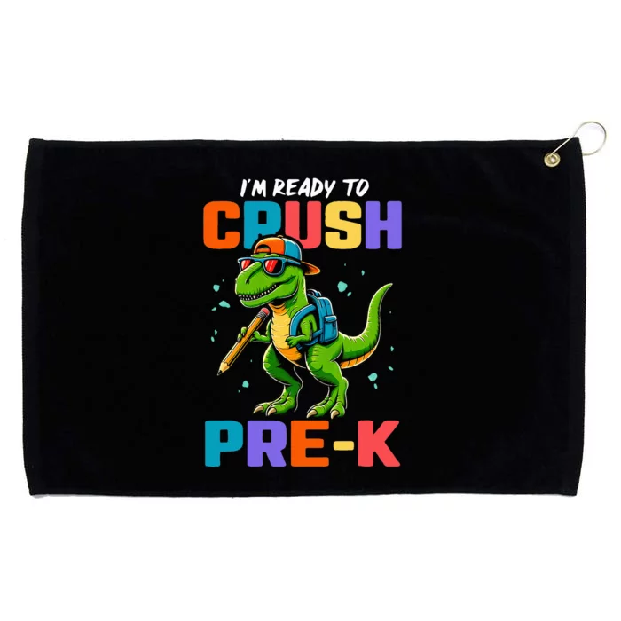 First Day Of Prek Dinosaur Grommeted Golf Towel