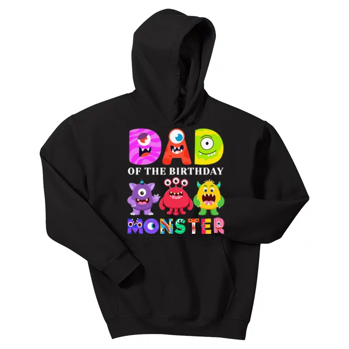 funny Dad of the Birthday Monster Party Family Kids Hoodie