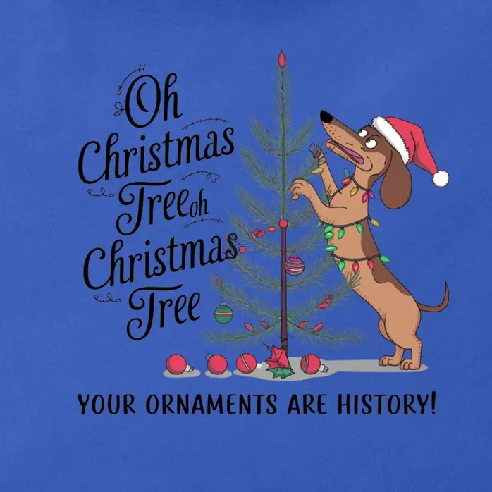 Funny Dachshund Oh Christmas Tree Your Ornaments Are History Zip Tote Bag