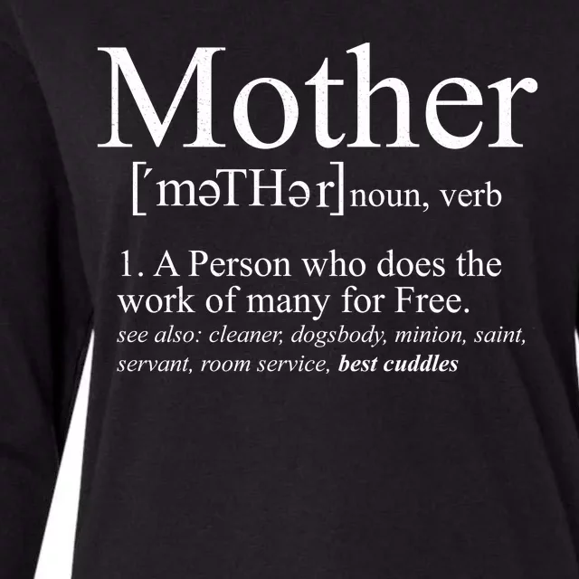 Funny Definition Of Mother Celebrate Mothers Day Womens Cotton Relaxed Long Sleeve T-Shirt