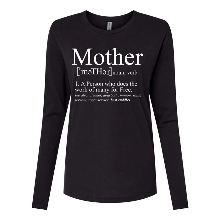 Funny Definition Of Mother Celebrate Mothers Day Womens Cotton Relaxed Long Sleeve T-Shirt