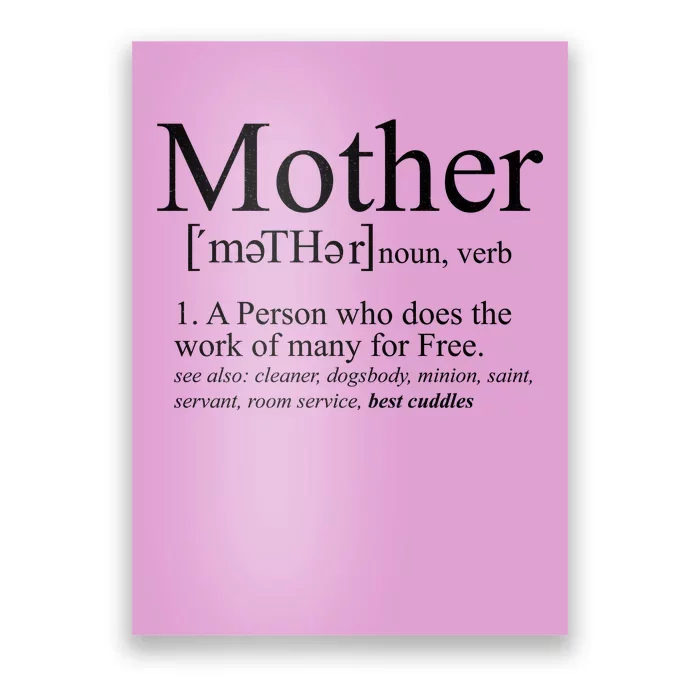 Funny Definition Of Mother Celebrate Mothers Day Poster