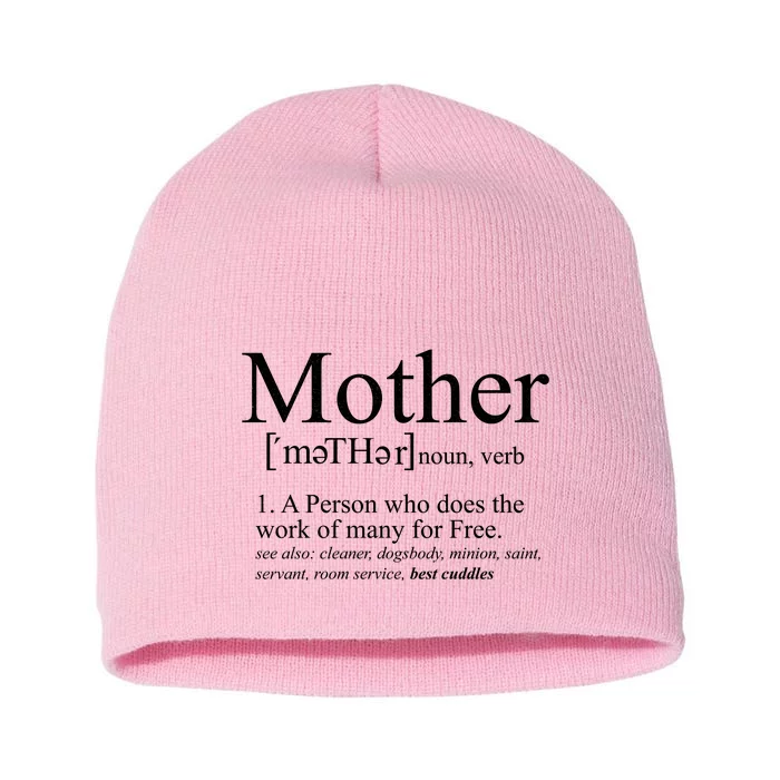 Funny Definition Of Mother Celebrate Mothers Day Short Acrylic Beanie