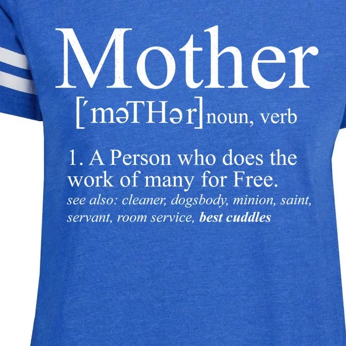 Funny Definition Of Mother Celebrate Mothers Day Enza Ladies Jersey Football T-Shirt