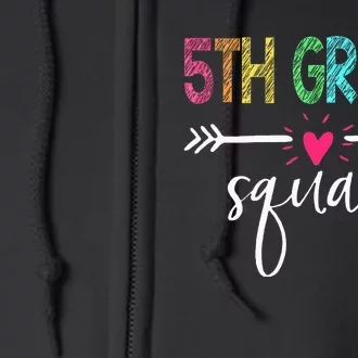 First Day Of 5th Grade Squad Back To School Teacher Team Full Zip Hoodie