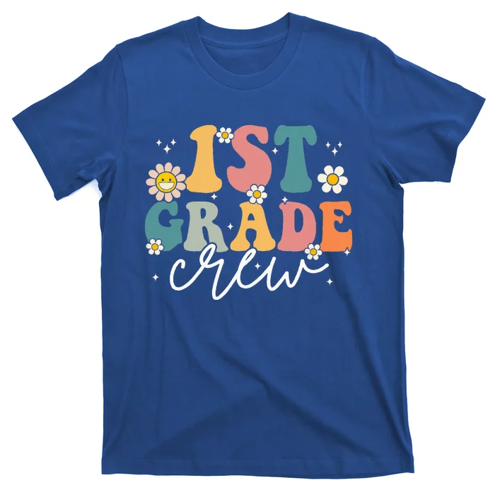 First Day Of 1st Grade Crew Groovy Back To School Teacher T-Shirt