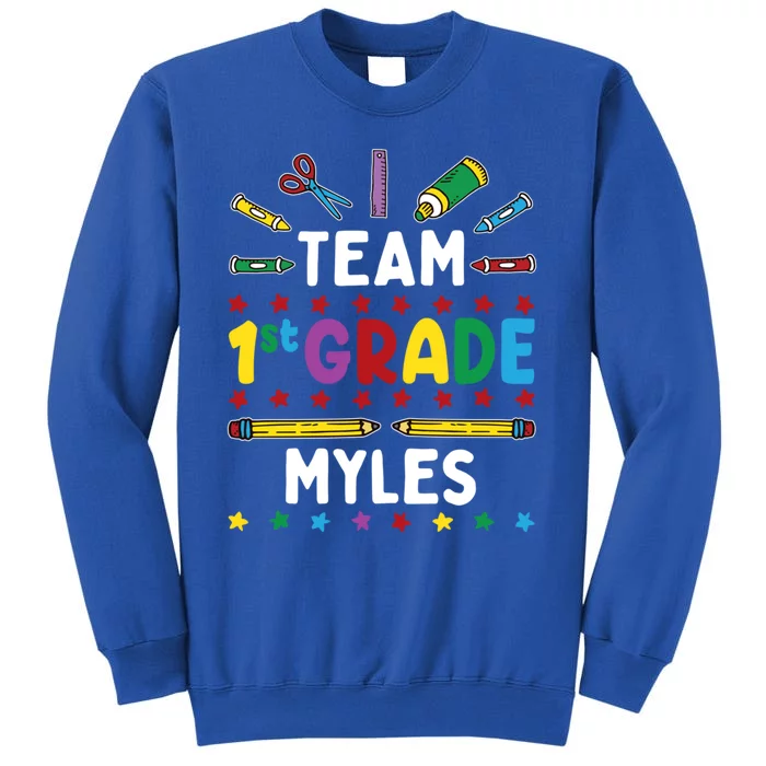 First Day Of School Team 1st Grade Cool Gift Myles Name Group Gift Sweatshirt