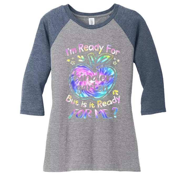 First Day Of Kindergarten Tie Dye Back To School Boy Kids Women's Tri-Blend 3/4-Sleeve Raglan Shirt