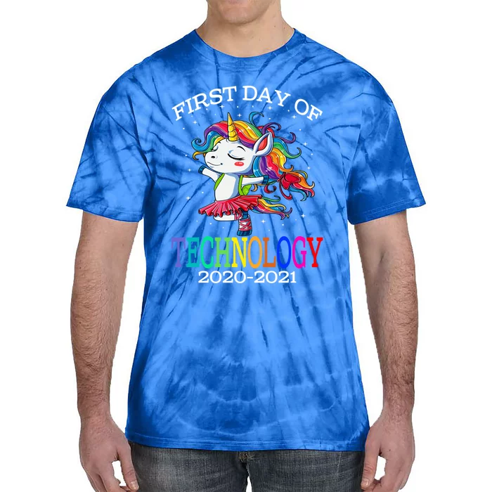 First Day Of Technology Unicorn Gift Tie-Dye T-Shirt