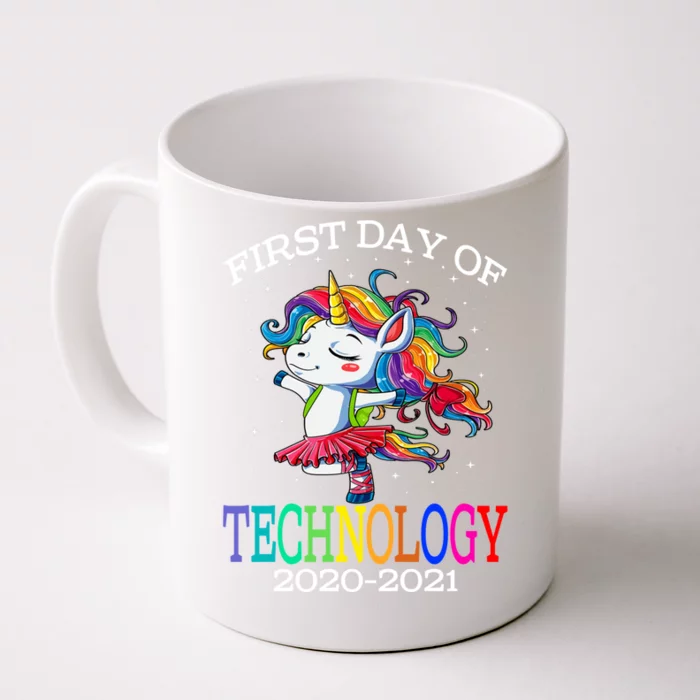 First Day Of Technology Unicorn Gift Front & Back Coffee Mug