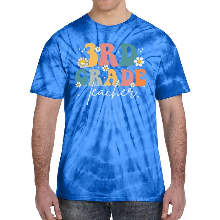 First Day Of 3rd Grade Teacher Team Groovy Back To School Tie-Dye T-Shirt