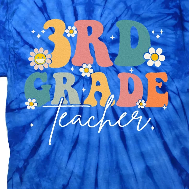 First Day Of 3rd Grade Teacher Team Groovy Back To School Tie-Dye T-Shirt